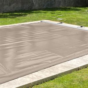 Couverture de Sécurité piscine à Barres Invisibles Aquilon havane